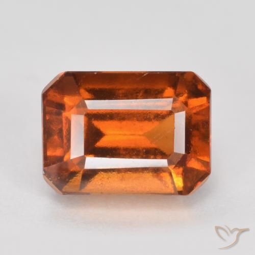 1.83ct Natural Deep Orange Hessonite Garnet, Emerald Cut, VS