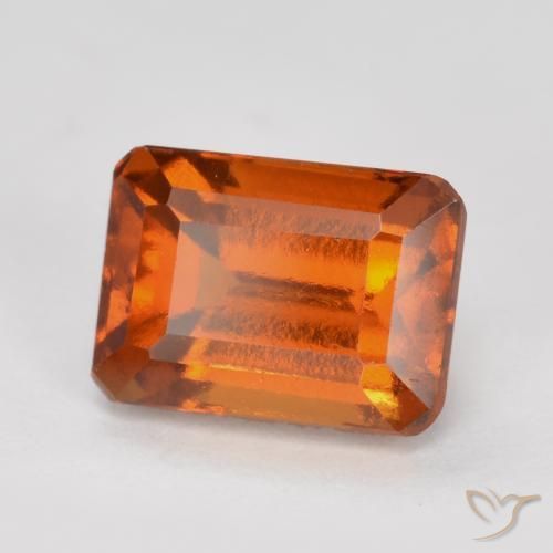 1.54 ct Orange Hessonite Garnet Stone, Natural Hessonite Garnet in Octagon Facet Shape for Sale