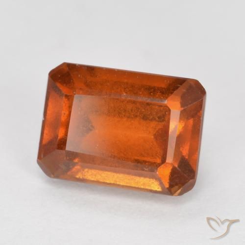 1.58 ct Orange Hessonite Garnet Stone, Natural Hessonite Garnet in Octagon Facet Shape for Sale