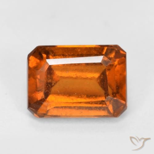 1.40 ct Orange Hessonite Garnet Stone, Natural Hessonite Garnet in Octagon Facet Shape for Sale