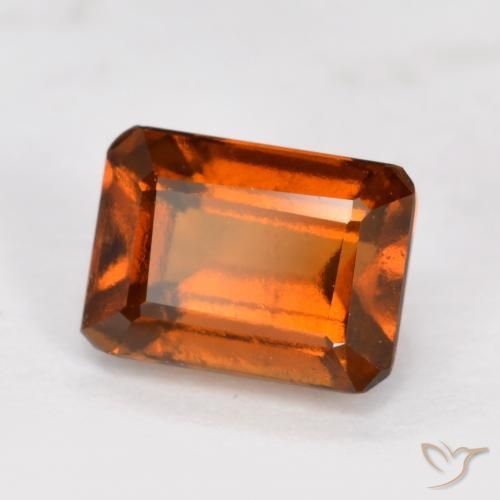 1.50 ct Orange Hessonite Garnet Stone, Natural Hessonite Garnet in Octagon Facet Shape for Sale