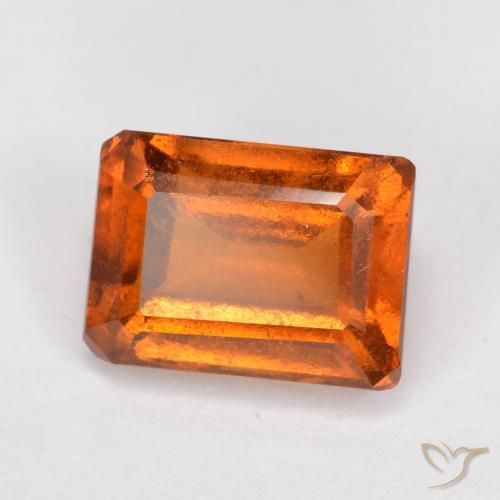 1.59 ct Orange Hessonite Garnet Stone, Natural Hessonite Garnet in Octagon Facet Shape for Sale