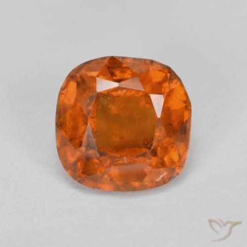 1.20ct Natural Fire Orange Hessonite Garnet, Cushion, VS-SI