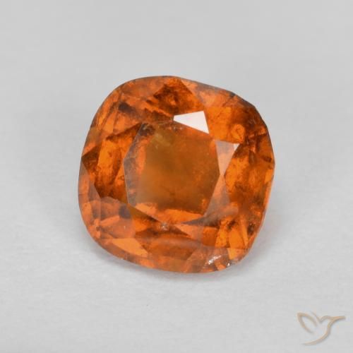 1.20 ct Orange Hessonite Garnet Stone, Natural Hessonite Garnet in Cushion-Cut Shape for Sale