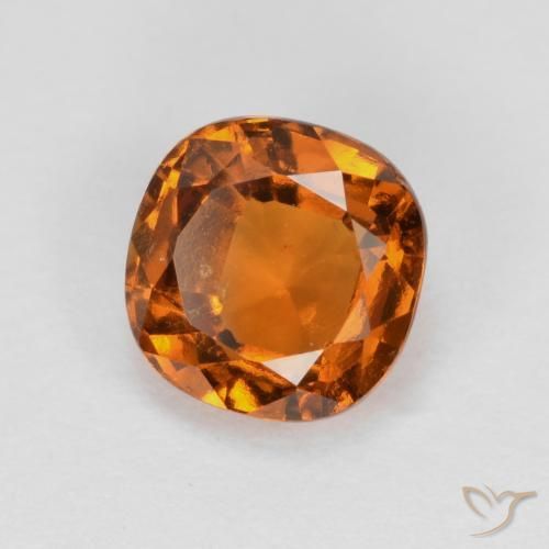 1.21 ct Orange Hessonite Garnet Stone, Natural Hessonite Garnet in Cushion-Cut Shape for Sale