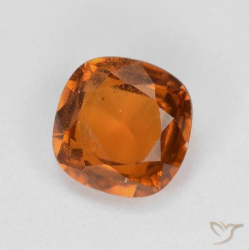 1.38 ct Orange Hessonite Garnet Stone, Natural Hessonite Garnet in Cushion-Cut Shape for Sale