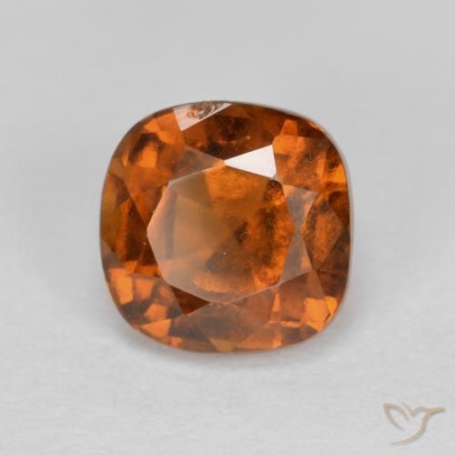 1.37 ct Orange Hessonite Garnet Stone, Natural Hessonite Garnet in Cushion-Cut Shape for Sale