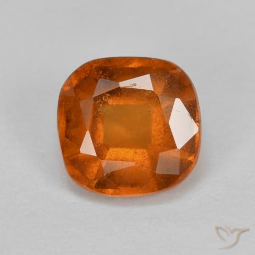1,28 ct oranger Hessonit-Granat, 6,2 x 6 mm Kissenschliff aus Sri Lanka, Photo A