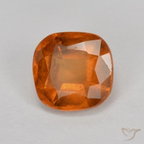 1.28 ct Orange Hessonite Garnet Stone, Natural Hessonite Garnet in Cushion-Cut Shape for Sale