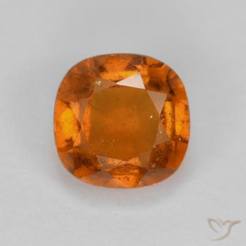 1.46ct Natural Deep Orange Hessonite Garnet, Cushion, VS-SI