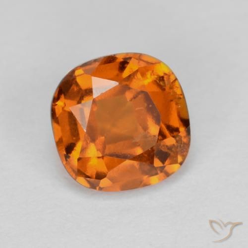 1.26 ct Orange Hessonite Garnet Stone, Natural Hessonite Garnet in Cushion-Cut Shape for Sale