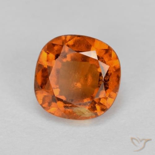 1.39 ct Orange Hessonite Garnet Stone, Natural Hessonite Garnet in Cushion-Cut Shape for Sale