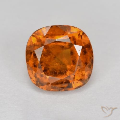 1.50 ct Orange Hessonite Garnet Stone, Natural Hessonite Garnet in Cushion-Cut Shape for Sale