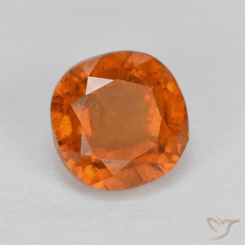 1.53 ct Orange Hessonite Garnet Stone, Natural Hessonite Garnet in Cushion-Cut Shape for Sale