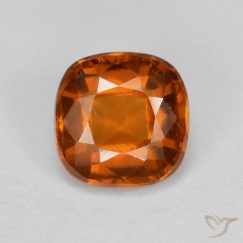 1.26ct Natural Reddish Orange Hessonite Garnet, Cushion, VS-SI