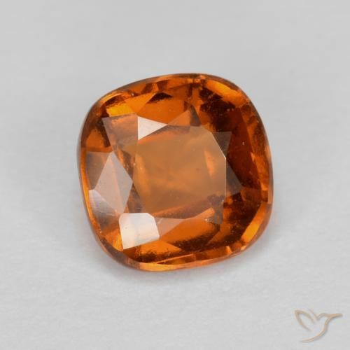 1.26 ct Orange Hessonite Garnet Stone, Natural Hessonite Garnet in Cushion-Cut Shape for Sale
