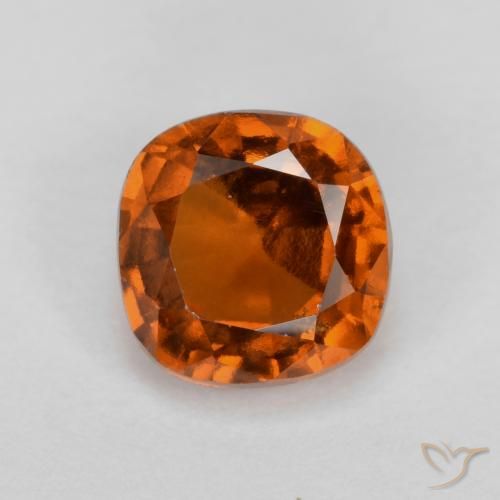 1.46ct Natural Dark Orange Hessonite Garnet, Cushion, VS-SI