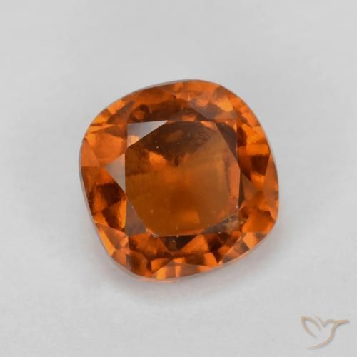 1.46 ct Orange Hessonite Garnet Stone, Natural Hessonite Garnet in Cushion-Cut Shape for Sale