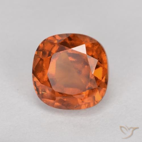 1.63 ct Orange Hessonite Garnet Stone, Natural Hessonite Garnet in Cushion-Cut Shape for Sale