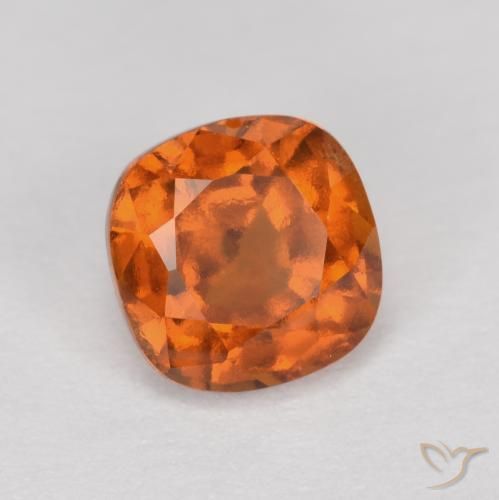 1.44 ct Orange Hessonite Garnet Stone, Natural Hessonite Garnet in Cushion-Cut Shape for Sale