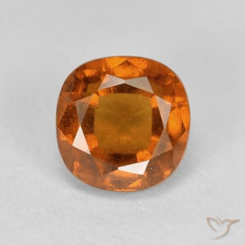 1.29ct Natural Deep Orange Hessonite Garnet, Cushion, VS-SI