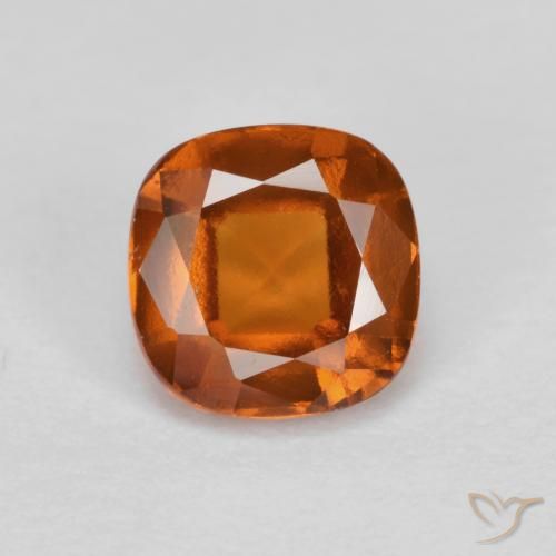 1.30ct Natural Deep Orange Hessonite Garnet, Cushion, VS-SI