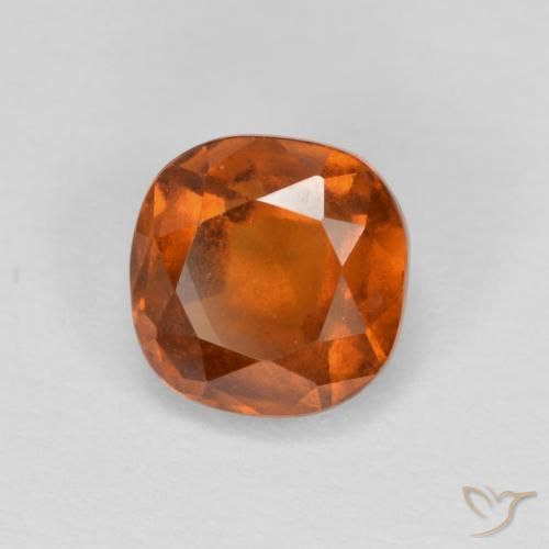 1.39 ct Orange Hessonite Garnet Stone, Natural Hessonite Garnet in Cushion-Cut Shape for Sale
