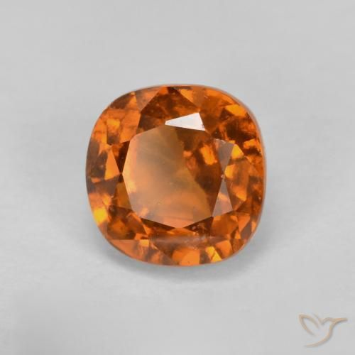1.56 ct Orange Hessonite Garnet Stone, Natural Hessonite Garnet in Cushion-Cut Shape for Sale