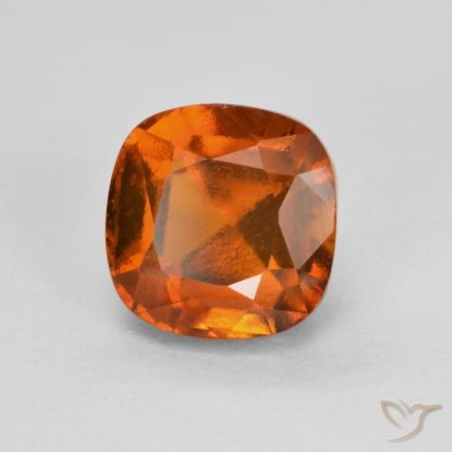 1.54 ct Orange Hessonite Garnet Stone, Natural Hessonite Garnet in Cushion-Cut Shape for Sale