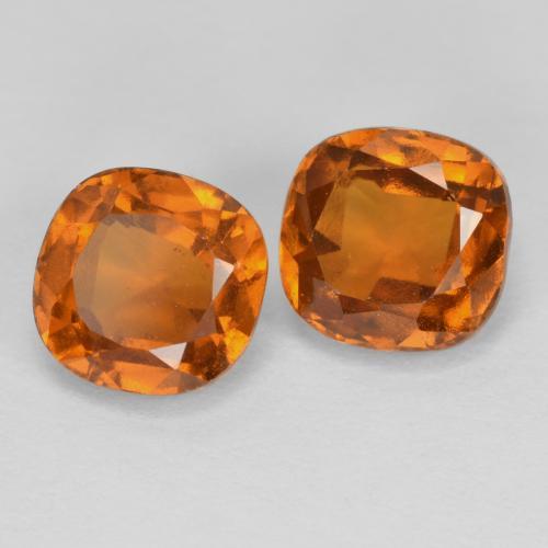 2.63 ctw Orange Hessonite Garnet Stones, Natural Hessonite Garnet in Cushion-Cut Shape for Sale