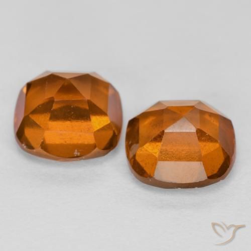 Hessonite Garnet Gemstones in 6 x 6 mm (calibrated) Size for Sale, Hessonite Garnet Stones in Medium-Dark Orange Color