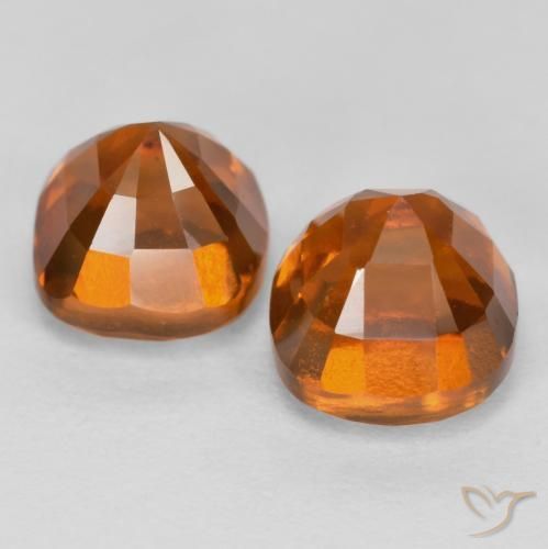 Hessonite Garnet Gemstones in 6 x 6 mm (calibrated) Size for Sale, Hessonite Garnet Stones in Deep Orange Color