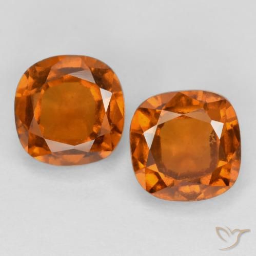 2.83 ct Orange Hessonite Garnet, 6.1 x 6.1 mm Cushion Cut From Sri Lanka, Photo A