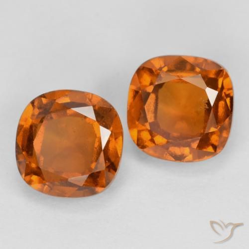 2.83 ctw Orange Hessonite Garnet Stones, Natural Hessonite Garnet in Cushion-Cut Shape for Sale