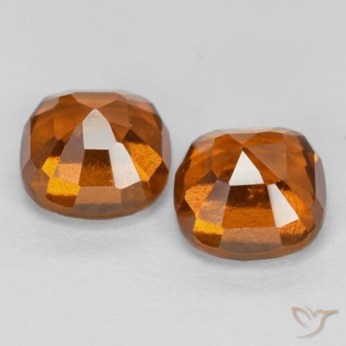 Hessonite Garnet Gemstones in 6 x 6 mm (calibrated) Size for Sale, Hessonite Garnet Stones in Deep Orange Color
