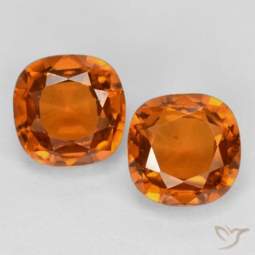 2.84 ct Orange Hessonite Garnet, 6.1 x 6.1 mm Cushion Cut From Sri Lanka, Photo A