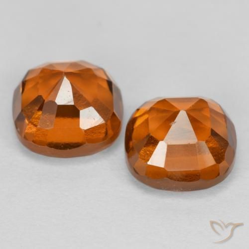 Hessonite Garnet Gemstones in 6 x 6 mm (calibrated) Size for Sale, Hessonite Garnet Stones in Deep Orange Color