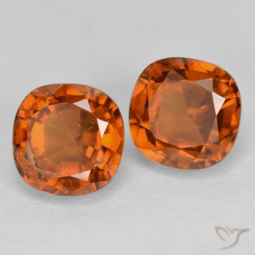 3.09 ct Orange Hessonite Garnet, 6.1 x 6.1 mm Cushion Cut From Sri Lanka, Photo A