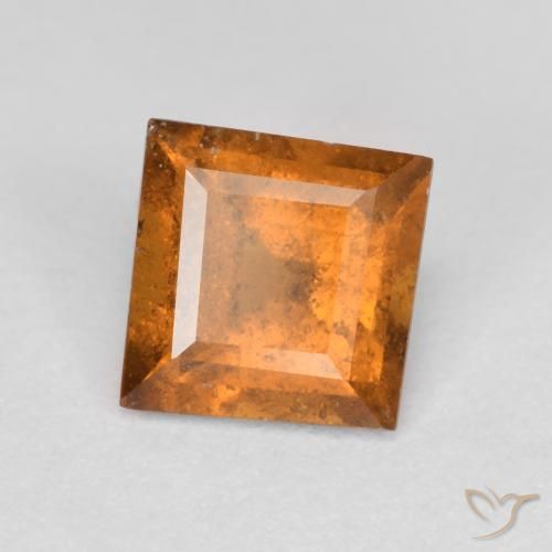 1.03ct Natural Deep Orange Hessonite Garnet, Square, SI