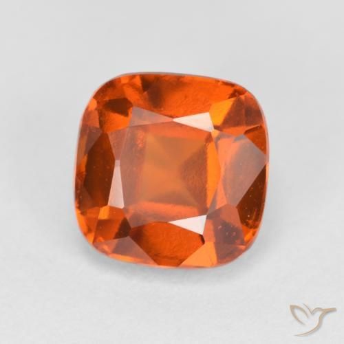 2.18ct Natural Medium Orange Hessonite Garnet, Cushion, VVS-VS