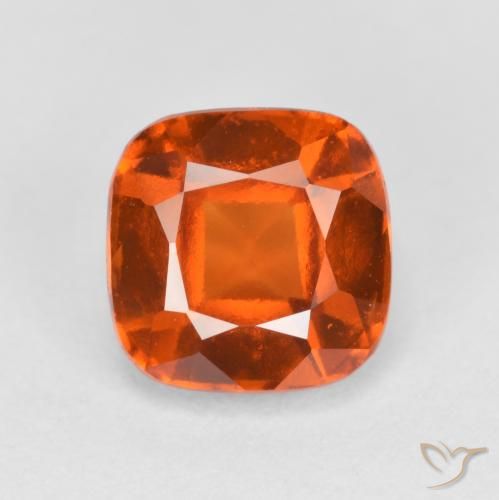 2.18 ct Orange Hessonite Garnet Stone, Natural Hessonite Garnet in Cushion-Cut Shape for Sale