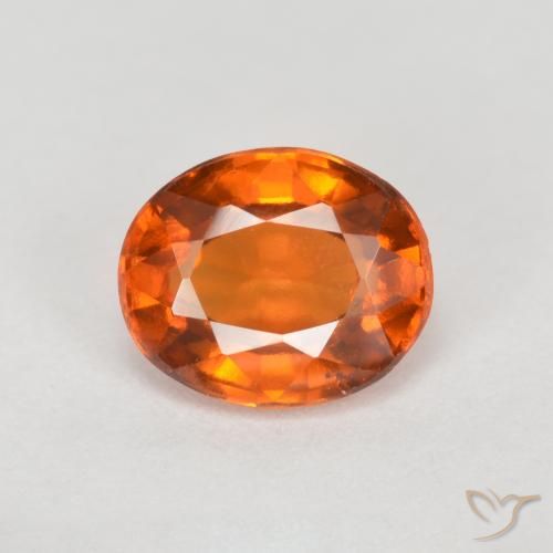 1.26ct Natural Medium Orange Hessonite Garnet, Oval, VVS-VS