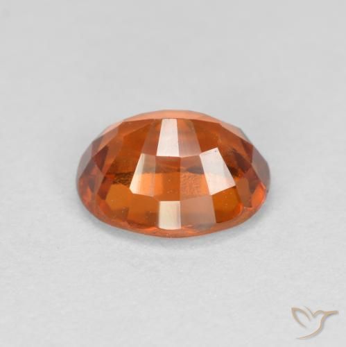 Hessonite Garnet Gemstone in 7 x 5.8 mm Size for Sale, Hessonite Garnet Stone in Medium Orange Color