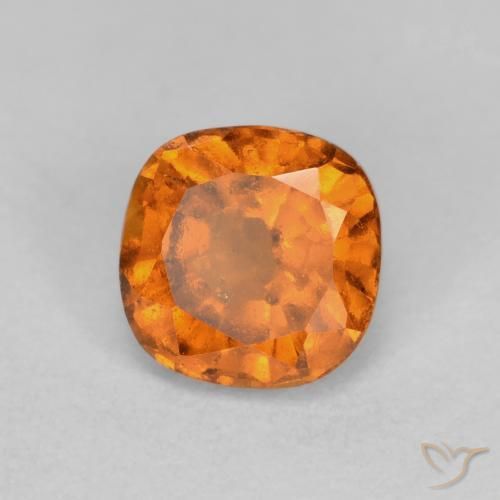 Bright Orange Hessonite Garnet Gem - 0.8ct Cushion-Cut (ID: 594180)
