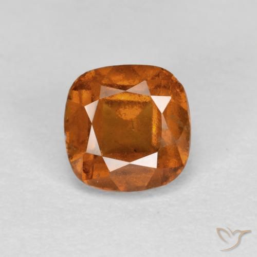 0.96ct Natural Medium Orange Hessonite Garnet, Cushion, SI