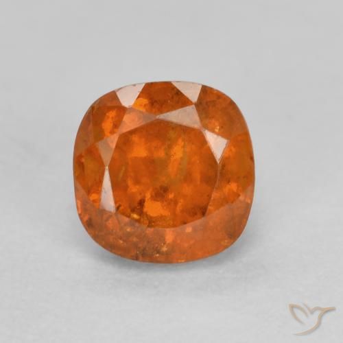 1.00 ct Orange Hessonite Garnet Stone, Natural Hessonite Garnet in Cushion-Cut Shape for Sale
