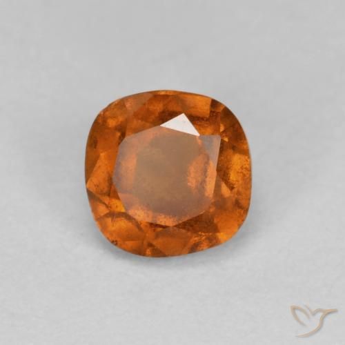 0.88ct Natural Earth Orange Hessonite Garnet, Cushion, SI