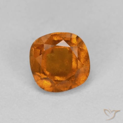 0.88 ct Orange Hessonite Garnet Stone, Natural Hessonite Garnet in Cushion-Cut Shape for Sale