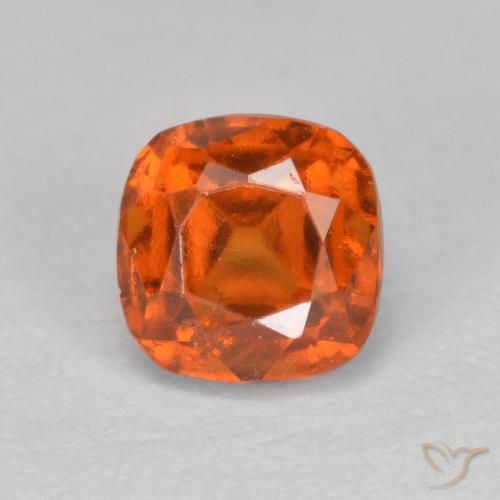 0.95ct Natural Amber Orange Hessonite Garnet, Cushion, SI