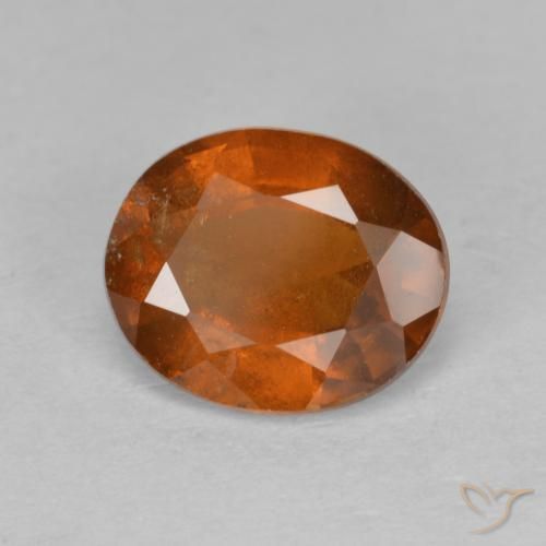 2.53 ct Orange Hessonite Garnet Stone, Natural Hessonite Garnet in Oval Facet Shape for Sale